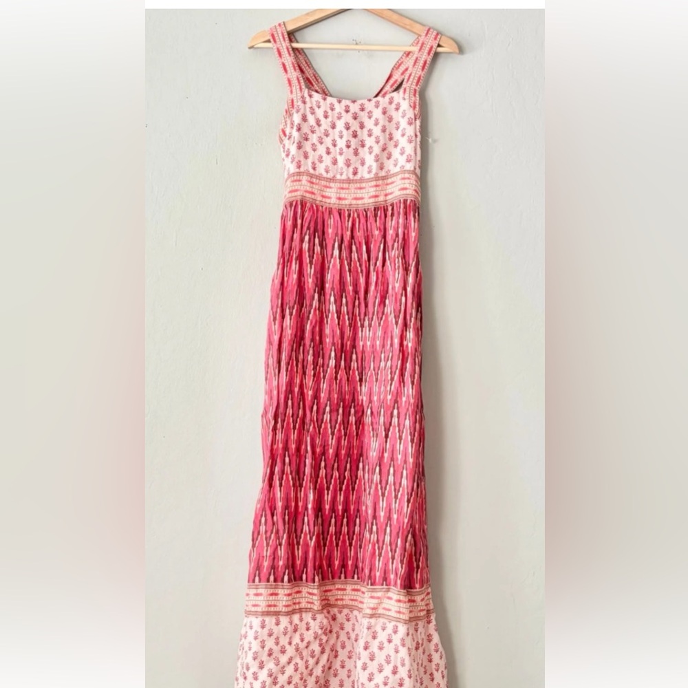 Faherty Red and White Patterned Maxi Dress